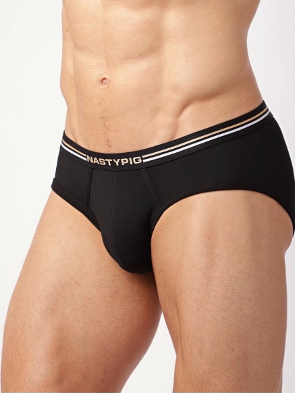 Nasty Pig Men's Warm-up Briefs with Striped Logo Waistband